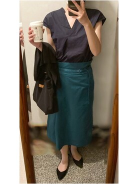 「OLコーデ」｜「アイテム（パンプス）」を使った、megmemegmeさん（レディース・162cm）の秋コーディネート