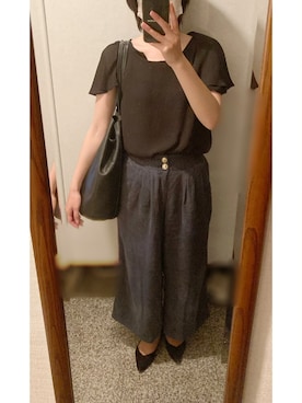 「OLコーデ」｜「アイテム（パンツ）」を使った、megmemegmeさん（レディース・162cm）の夏コーディネート