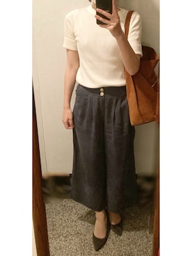 「OLコーデ」｜「アイテム（パンツ）」を使った、megmemegmeさん（レディース・162cm）の秋コーディネート
