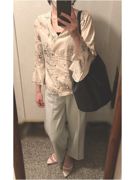 「お仕事スタイル」｜「アイテム（スラックス）」を使った、megmemegmeさん（レディース・162cm）の夏コーディネート