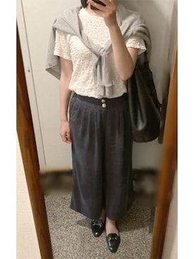 「OLコーデ」｜「アイテム（パンツ）」を使った、megmemegmeさん（レディース・162cm）の夏コーディネート