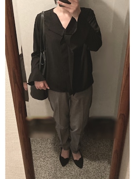 「お仕事スタイル」｜「アイテム（スラックス）」を使った、megmemegmeさん（レディース・162cm）の夏コーディネート