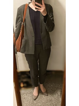「THE SUIT COMPANY（ザ・スーツカンパニー）のアイテム（スーツジャケット）」を使った、megmemegmeさん（レディース・162cm）の秋コーディネート
