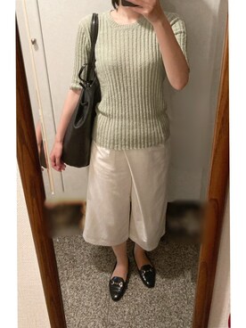 「OLコーデ」｜「アイテム（パンツ）」を使った、megmemegmeさん（レディース・162cm）の夏コーディネート