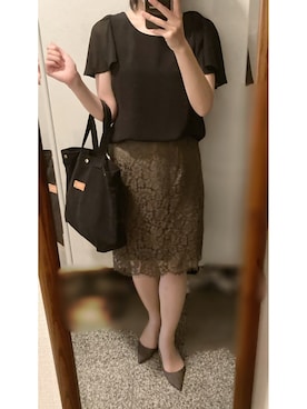「OLコーデ」｜「アイテム（パンプス）」を使った、megmemegmeさん（レディース・162cm）の秋コーディネート