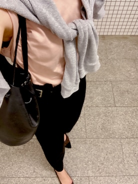 「お仕事スタイル」｜「アイテム（スラックス）」を使った、megmemegmeさん（レディース・162cm）の夏コーディネート