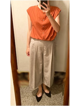 「OLコーデ」｜「アイテム（パンツ）」を使った、megmemegmeさん（レディース・162cm）の秋コーディネート