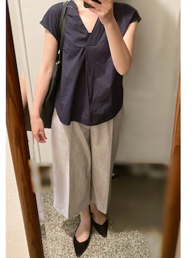 「OLコーデ」｜「アイテム（パンツ）」を使った、megmemegmeさん（レディース・162cm）の夏コーディネート