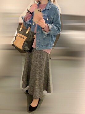 「FOREVER 21（フォーエバー トゥエンティーワン）のアイテム（デニムジャケット）」を使った、ほたて子。さん（レディース・157cm）の春コーディネート