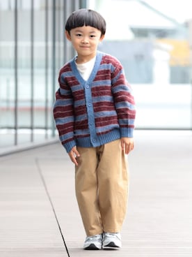 「アイテム（チノパンツ）」を使った、B:MING by BEAMS KIDSさん（キッズ・110cm）の秋コーディネート