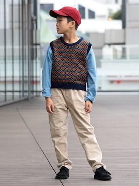 「アイテム（ベスト）」を使った、B:MING by BEAMS KIDSさん（キッズ・135cm）の冬コーディネート
