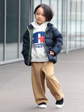 「アイテム（チノパンツ）」を使った、B:MING by BEAMS KIDSさん（キッズ・110cm）の秋コーディネート