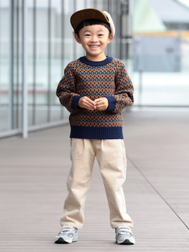 「アイテム（ニット/セーター）」を使った、B:MING by BEAMS KIDSさん（キッズ・110cm）の冬コーディネート