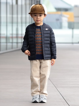 「アイテム（ニット/セーター）」を使った、B:MING by BEAMS KIDSさん（キッズ・110cm）の秋コーディネート