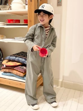 「アイテム（オールインワン・サロペット）」を使った、B:MING by BEAMS KIDSさん（キッズ・120cm）の冬コーディネート