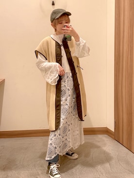 「タートルネック」｜「アイテム（アンダーウェア）」を使った、ユ メ コ 。さん（レディース・161cm）の冬コーディネート