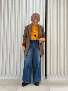 「ROSE BUD（ローズバッド）のアイテム（パンツ）」を使った、chihiroさん（レディース・153cm）の冬コーディネート