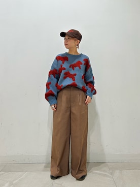 「アイテム（帽子）」を使った、chihiroさん（レディース・153cm）の冬コーディネート