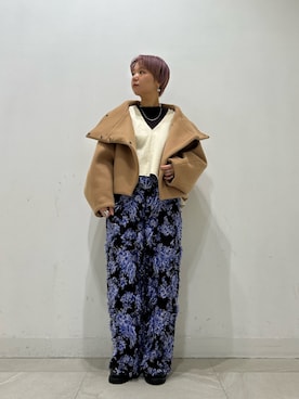 「ROSE BUD（ローズバッド）のアイテム（パンツ）」を使った、chihiroさん（レディース・153cm）の冬コーディネート