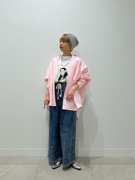 「ROSE BUD（ローズバッド）のアイテム（帽子）」を使った、chihiroさん（レディース・153cm）の春コーディネート