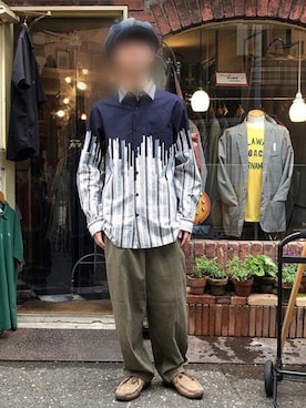 「Ruben（ルーベン）のアイテム（キャスケット）」を使った、Motoshiさん（メンズ・168cm）の夏コーディネート