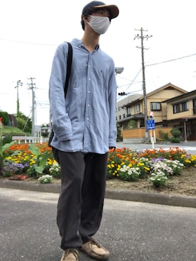 「Ruben（ルーベン）のアイテム（キャップ）」を使った、Motoshiさん（メンズ・168cm）の夏コーディネート