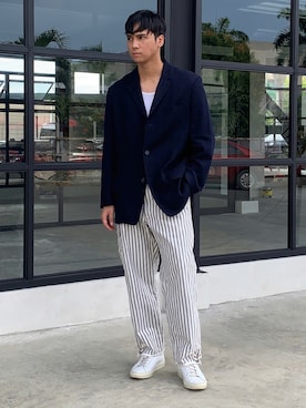 「COMMON PROJECTS（コモンプロジェクト）のアイテム（スニーカー）」を使った、domcanlasさん（メンズ・175cm）の秋コーディネート