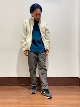 「ハイネックニット」｜「アイテム（ブルゾン）」を使った、HIROさん（メンズ・170cm）の冬コーディネート