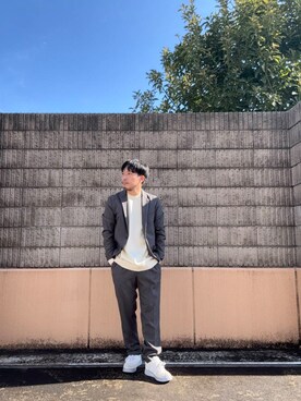 「アイテム（スーツジャケット）」を使った、HIROさん（メンズ・169cm）の冬コーディネート