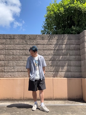 「アイテム（Tシャツ/カットソー、その他）」を使った、HIROさん（メンズ・170cm）の夏コーディネート