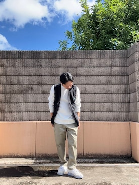 「アイテム（ダウンベスト）」を使った、HIROさん（メンズ・169cm）の秋コーディネート