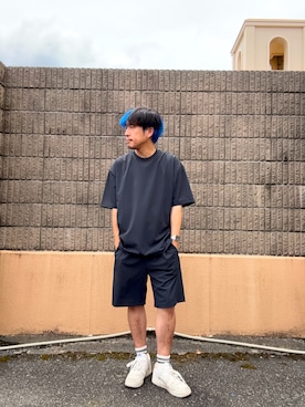 「URBAN RESEARCH DOORS（アーバンリサーチドアーズ）の『UR TECH』サマシェア ショートスリーブプルオーバー（Tシャツ/カットソー、グレー系）」を使った、HIROさん（メンズ・170cm）の春コーディネート