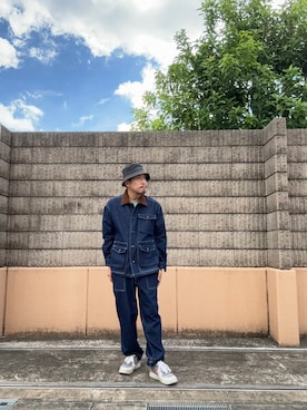 「アイテム（カバーオール）」を使った、HIROさん（メンズ・169cm）の秋コーディネート