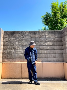 「アイテム（カバーオール）」を使った、HIROさん（メンズ・170cm）の秋コーディネート