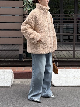 「ファーコート」｜「アイテム（その他アウター）」を使った、okochiさん（レディース・162cm）の秋コーディネート