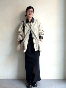 「アイテム（カバーオール）」を使った、okochiさん（レディース・162cm）の秋コーディネート