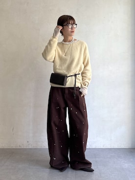 「DouDou（ドゥドゥ）のアイテム（パンツ）」を使った、okochiさん（レディース・162cm）の秋コーディネート