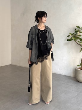 「DouDou（ドゥドゥ）のアイテム（トップス）」を使った、okochiさん（レディース・162cm）の春コーディネート