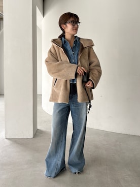 「DouDou（ドゥドゥ）のアイテム（パンツ）」を使った、okochiさん（レディース・162cm）の秋コーディネート