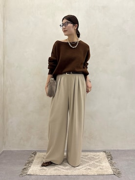 「ニット/セーター」｜「アイテム（シューズ）」を使った、okochiさん（レディース・162cm）の冬コーディネート