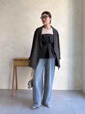 「アイテム（テーラードジャケット）」を使った、okochiさん（レディース・162cm）の夏コーディネート