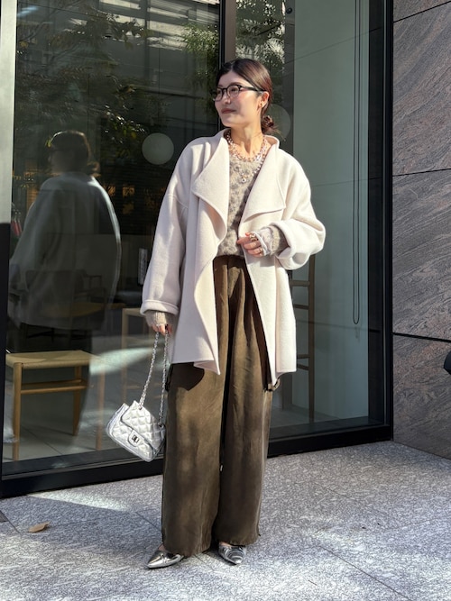 レオパード柄起毛ニット