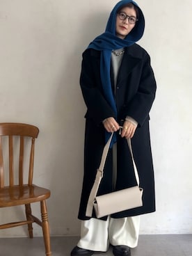 「フード」｜「アイテム（その他アウター）」を使った、okochiさん（レディース・162cm）の秋コーディネート
