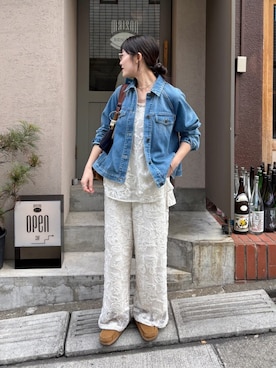 「DouDou（ドゥドゥ）のアイテム（パンツ）」を使った、okochiさん（レディース・162cm）の春コーディネート