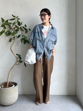 「メガネ女子」｜okochiさん（レディース・162cm）の春コーディネート