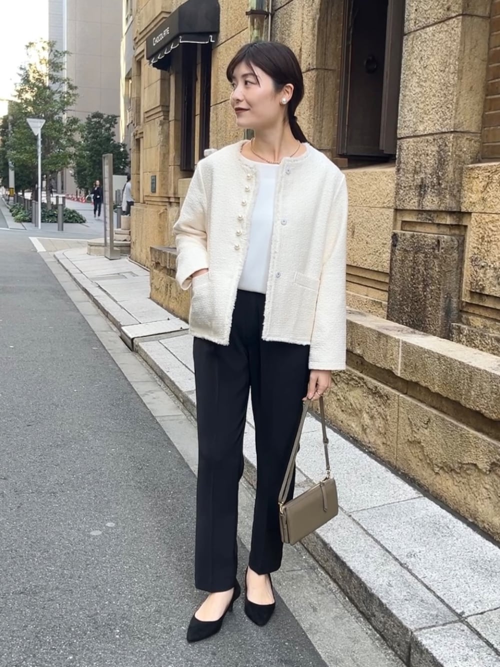 オケージョン対応】【WEB限定】パールボタンコットンスラブツイード