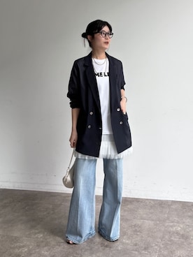 「DouDou（ドゥドゥ）のアイテム（パンツ）」を使った、okochiさん（レディース・162cm）の春コーディネート