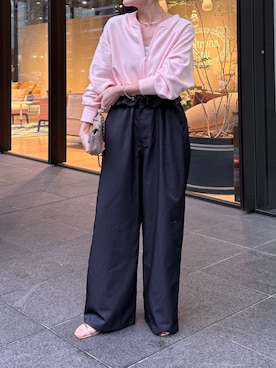 「DouDou（ドゥドゥ）のアイテム（パンツ）」を使った、okochiさん（レディース・162cm）の春コーディネート