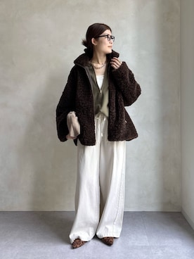 「DouDou（ドゥドゥ）のアイテム」を使った、okochiさん（レディース・162cm）の冬コーディネート