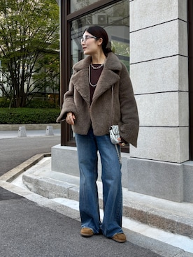 「アイテム（その他アウター）」を使った、okochiさん（レディース・162cm）の秋コーディネート